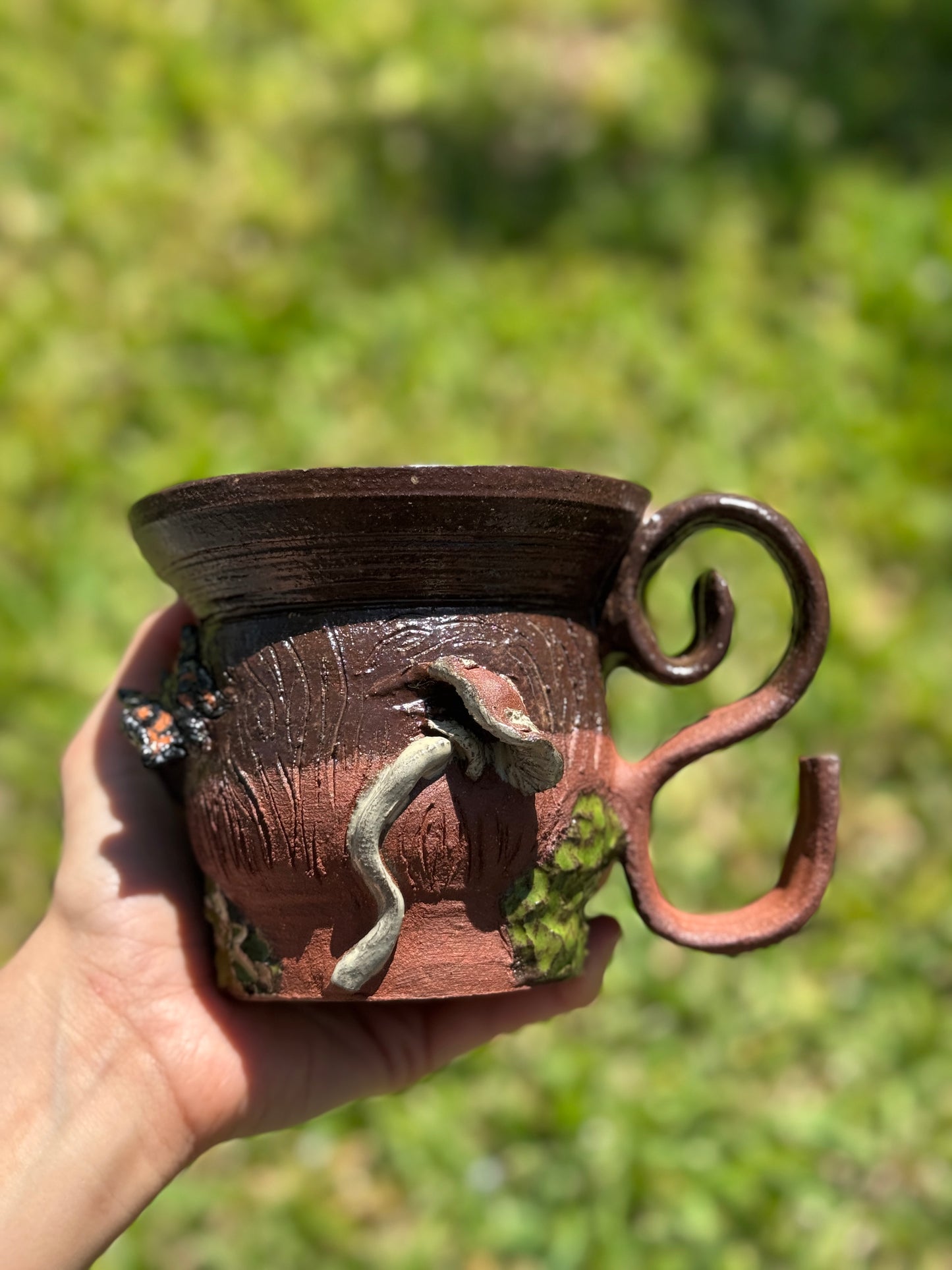 Butterfly mushroom mug