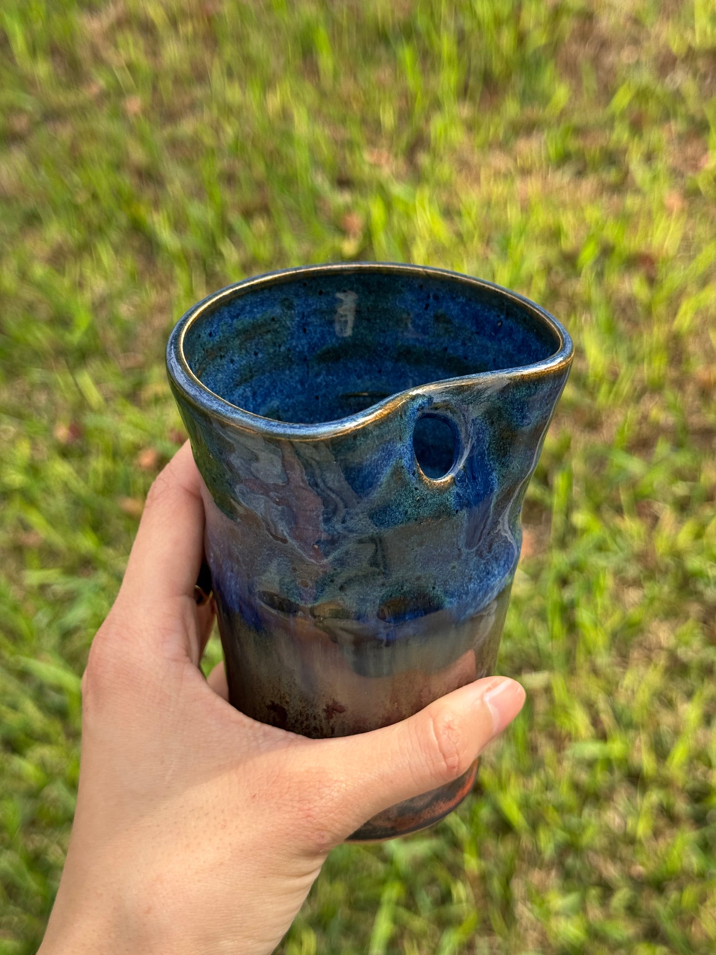 Copper and Blue to go Straw mug