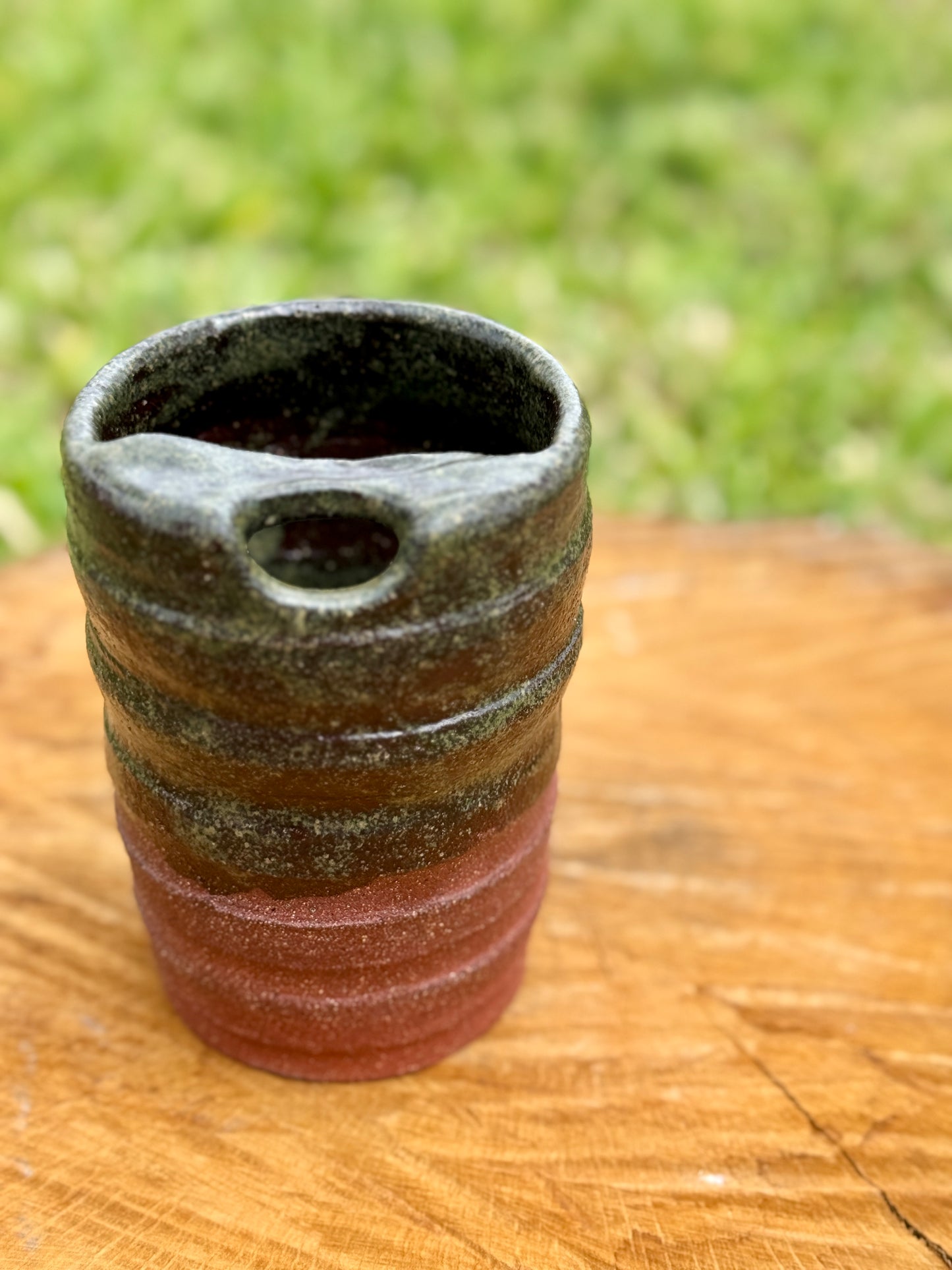Dark Green Brown Travel mug
