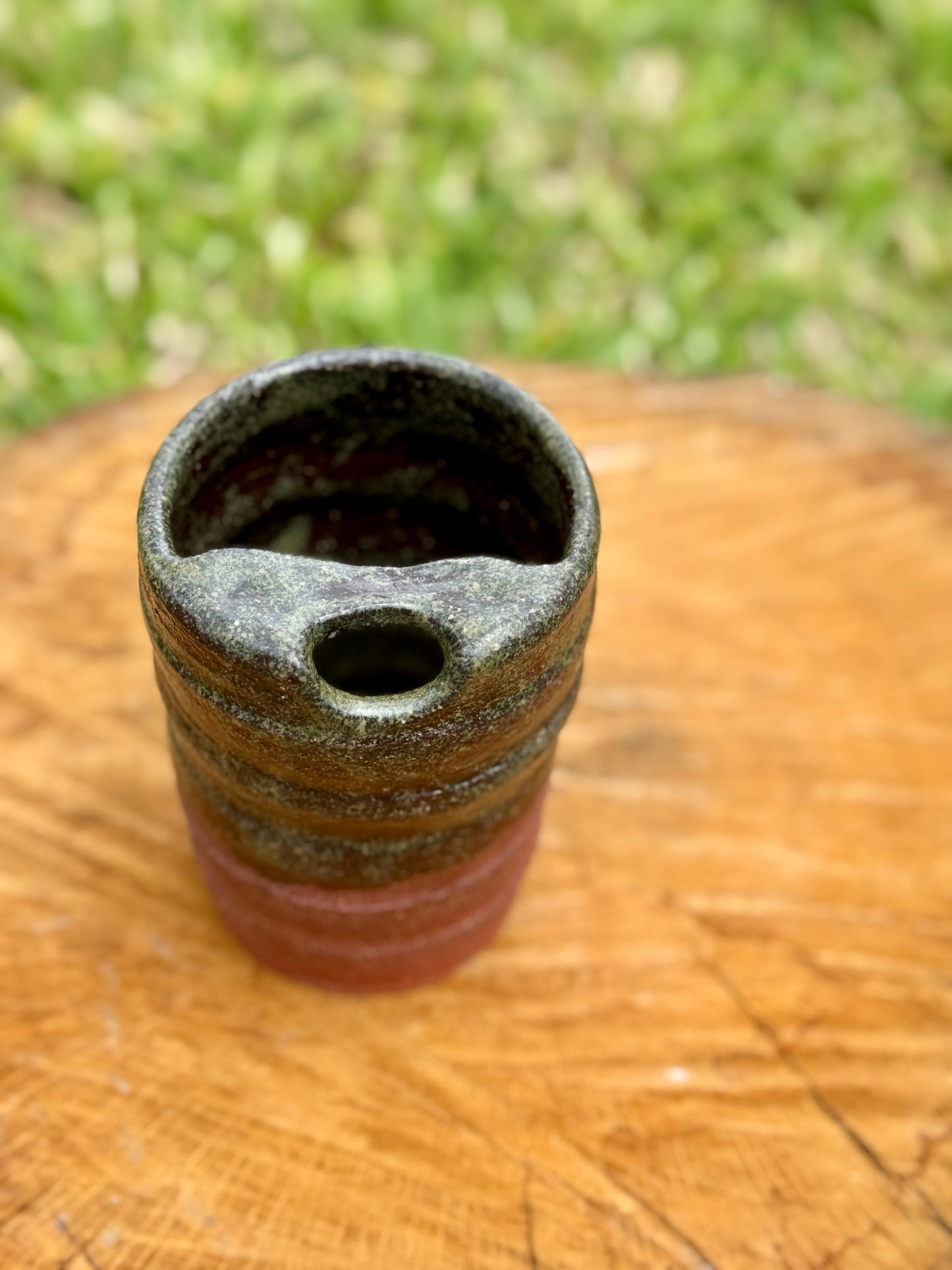 Dark Green Brown Travel mug