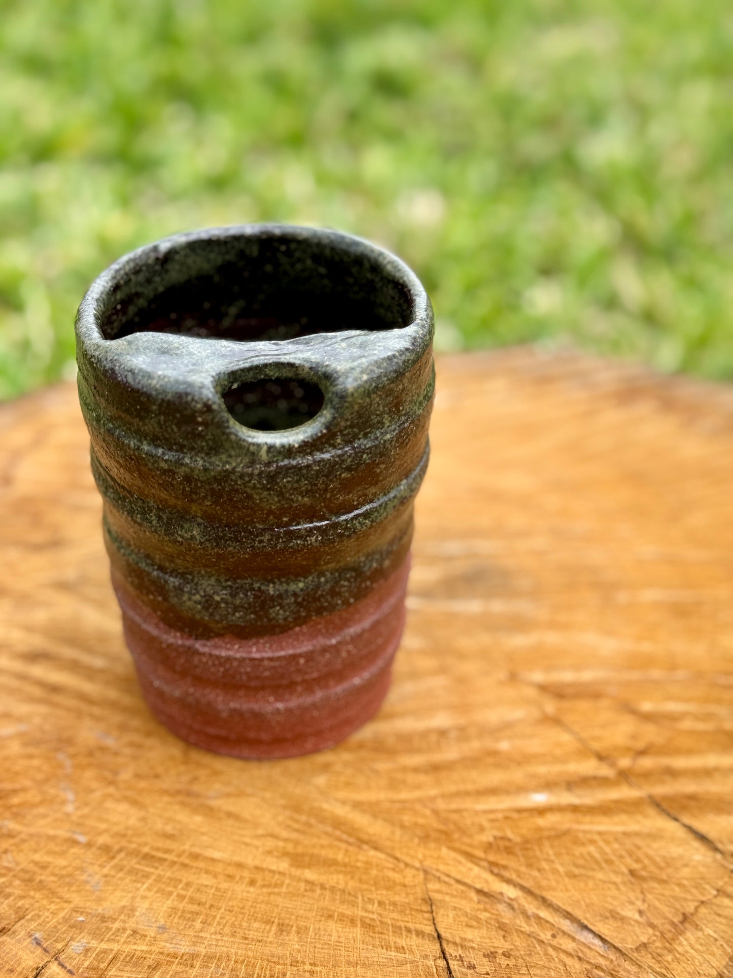 Dark Green Brown Travel mug
