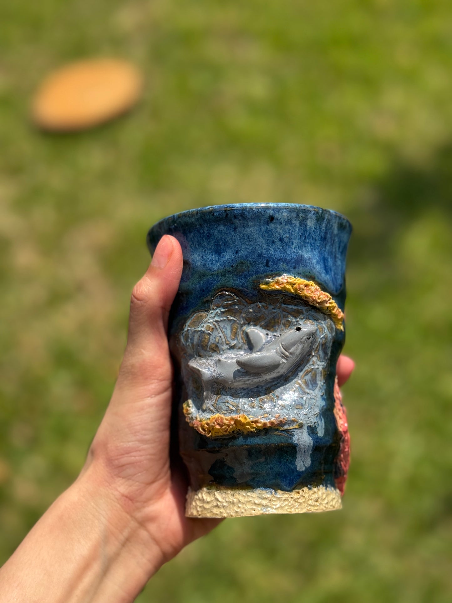Animal Theme Sculpted Travel Straw Mug- Shark