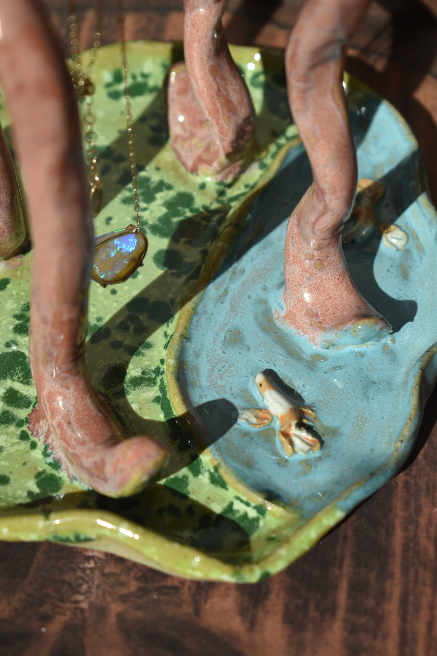 My necklace is at the koi pond