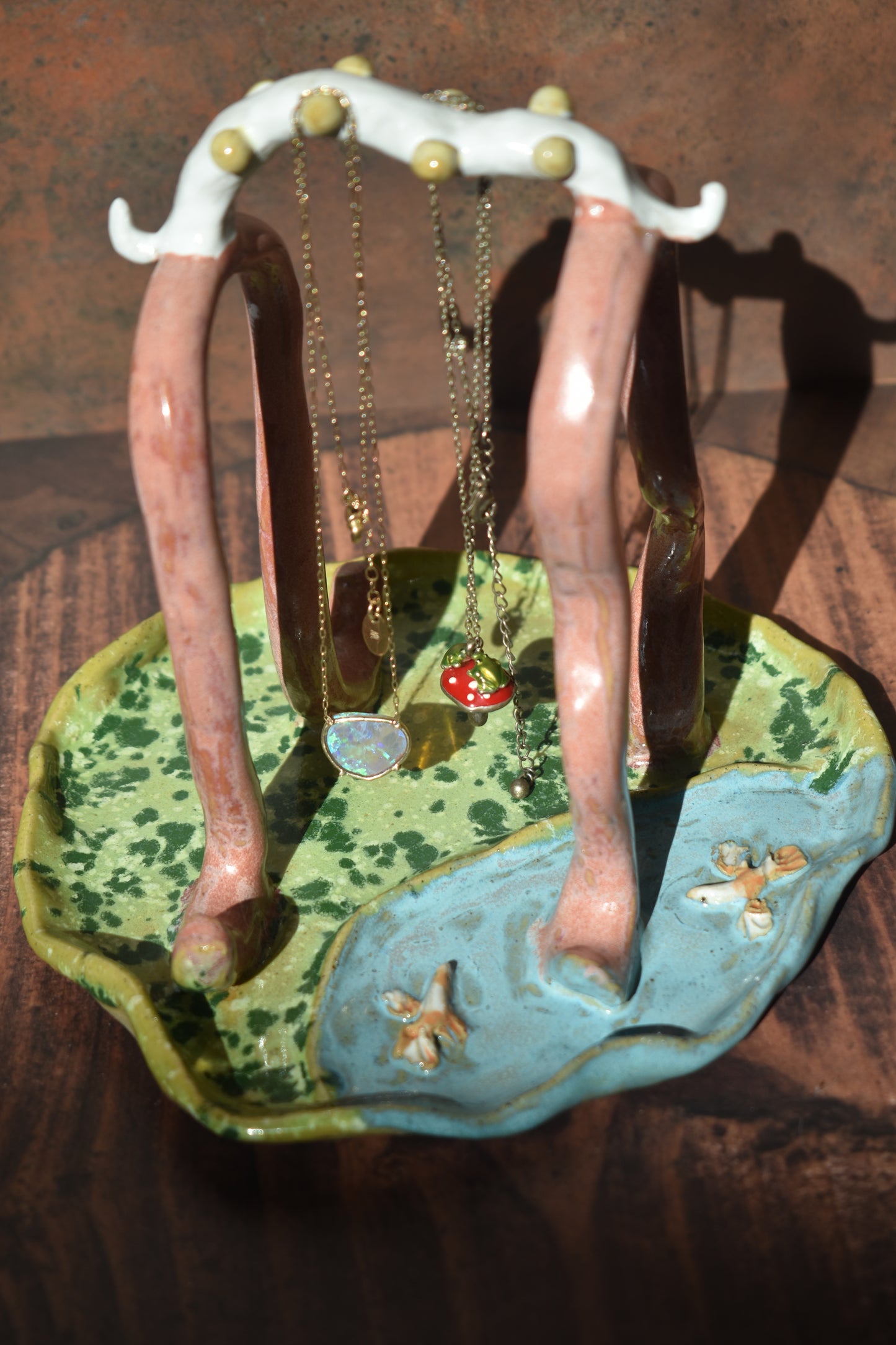 My necklace is at the koi pond
