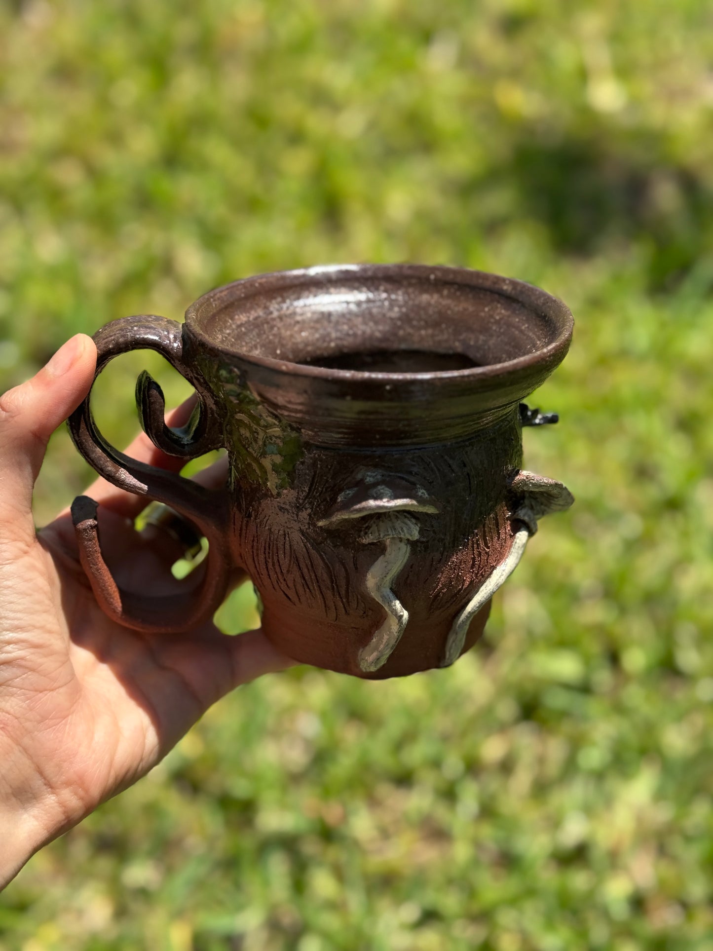 Butterfly mushroom mug