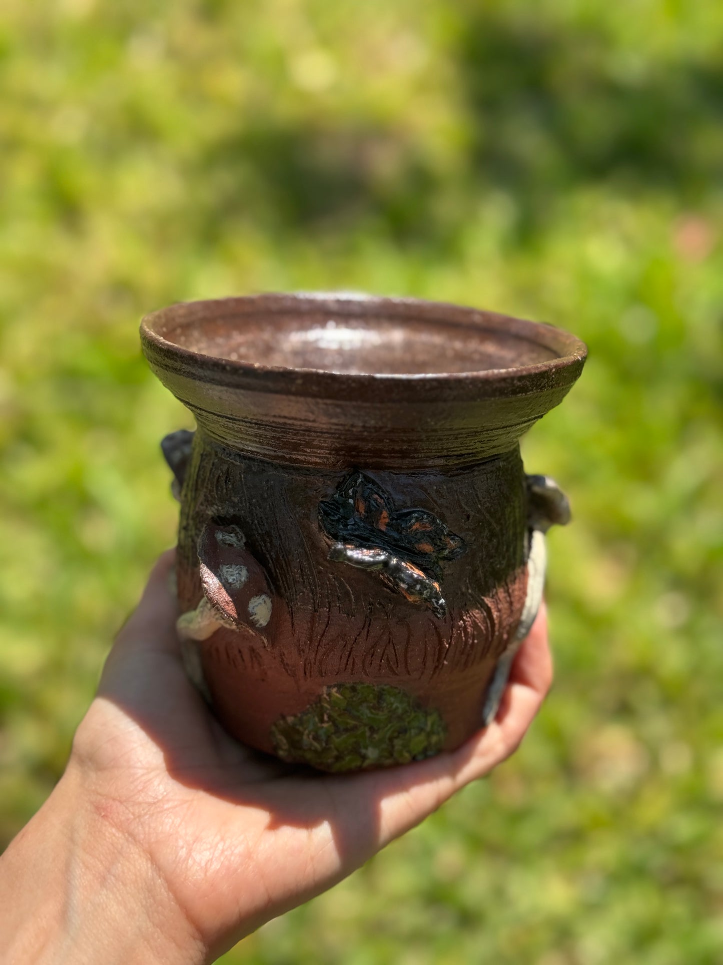 Butterfly mushroom mug