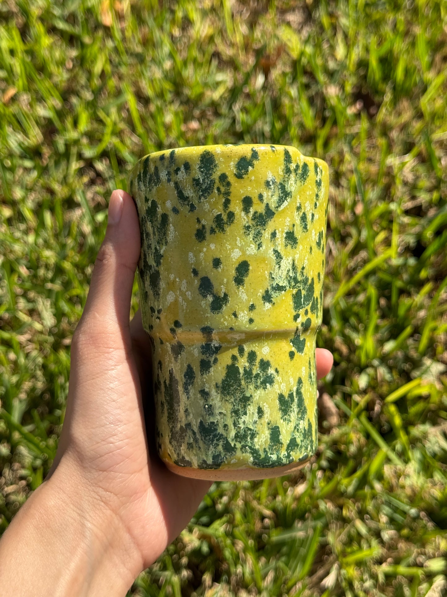 Funky green and yellow to go Mug