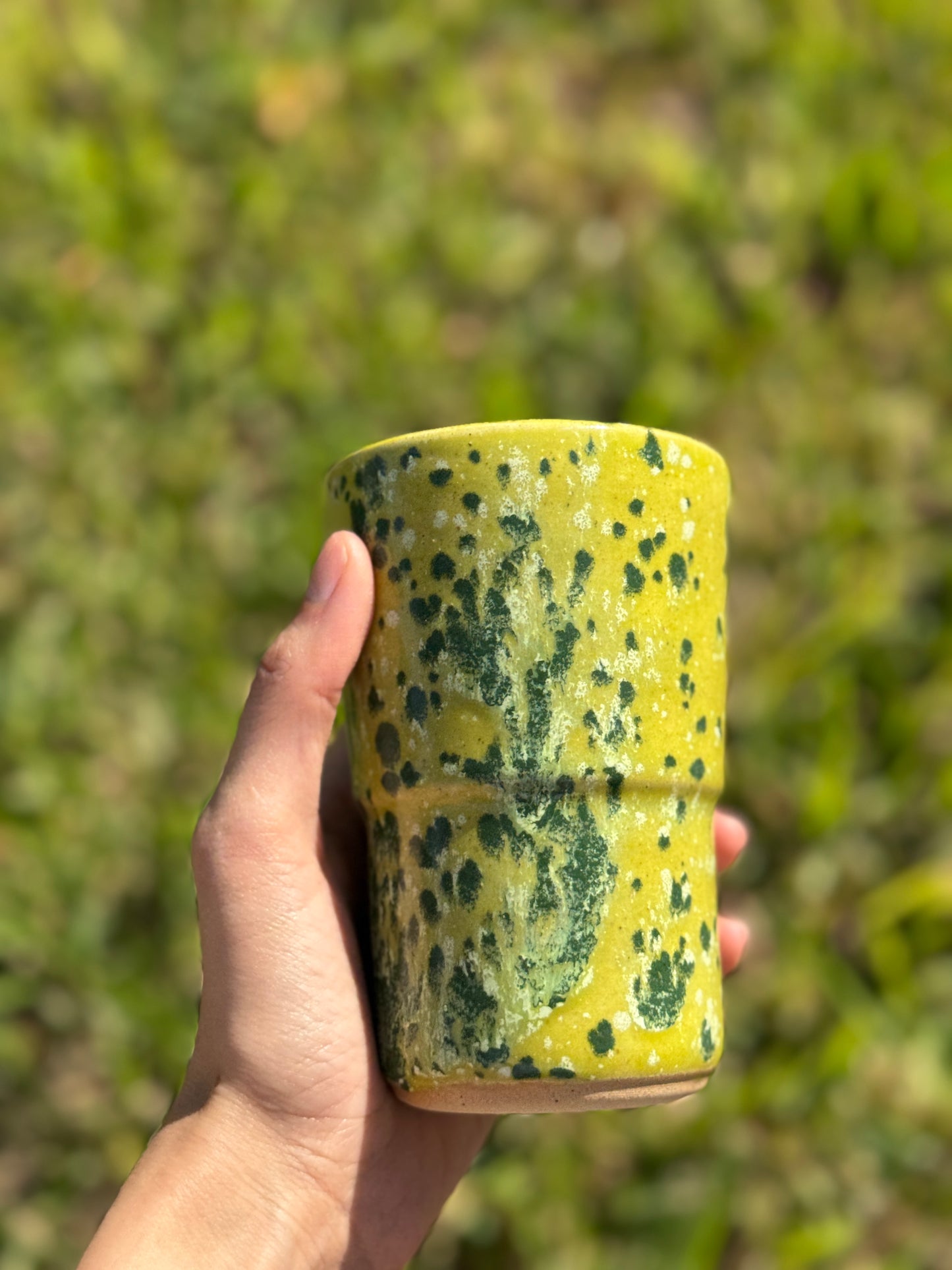 Funky green and yellow to go Mug
