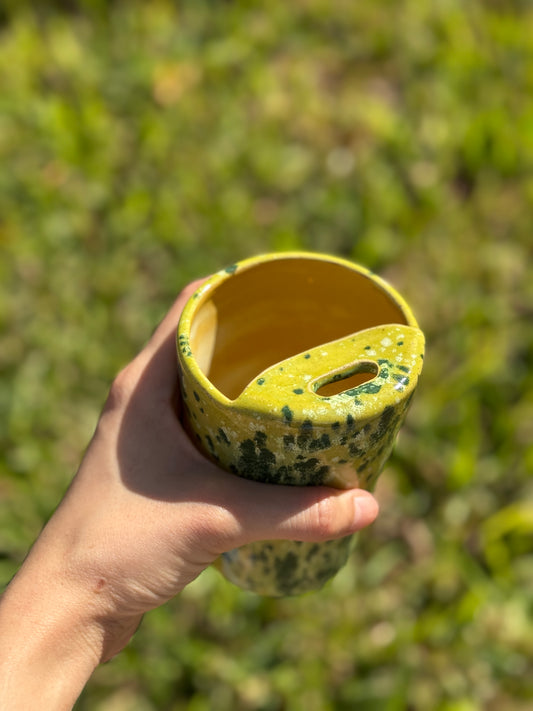 Funky green and yellow to go Mug