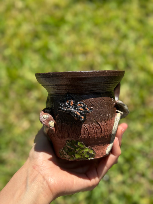 Butterfly mushroom mug