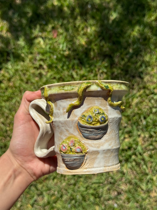 The planters on the wall
