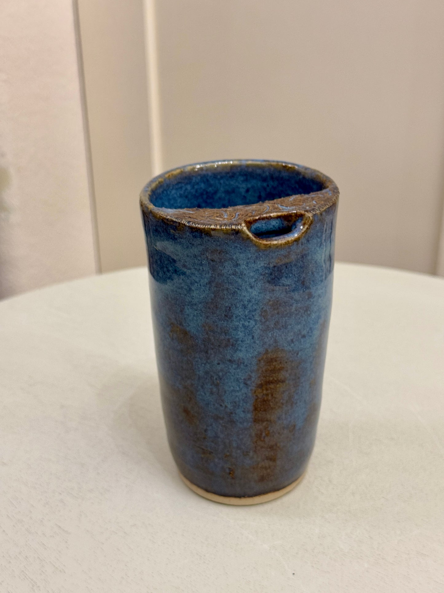 Carved Blue Rutile Travel Mug