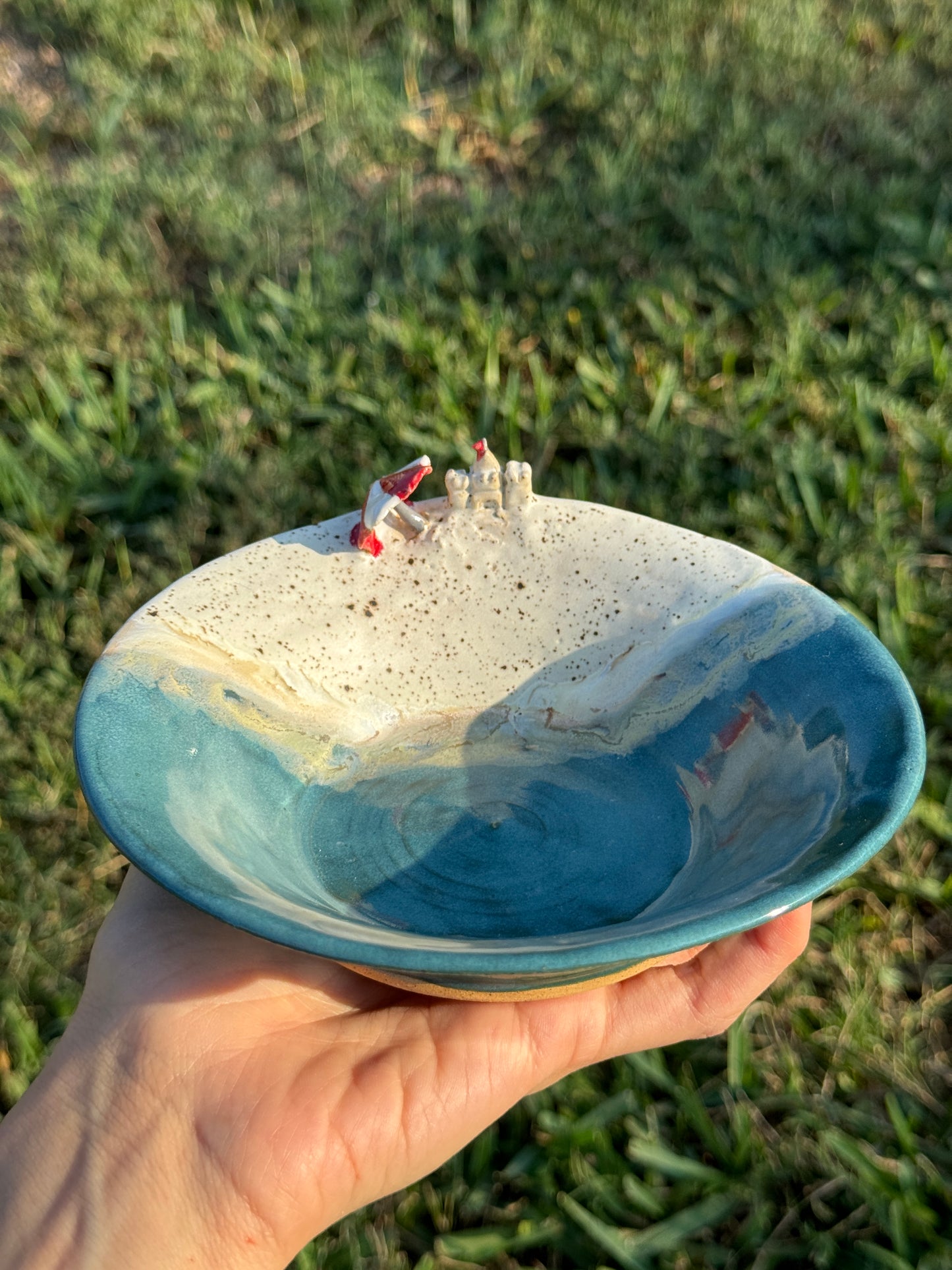 The Sand Castle Under the Beach Umbrella Plate