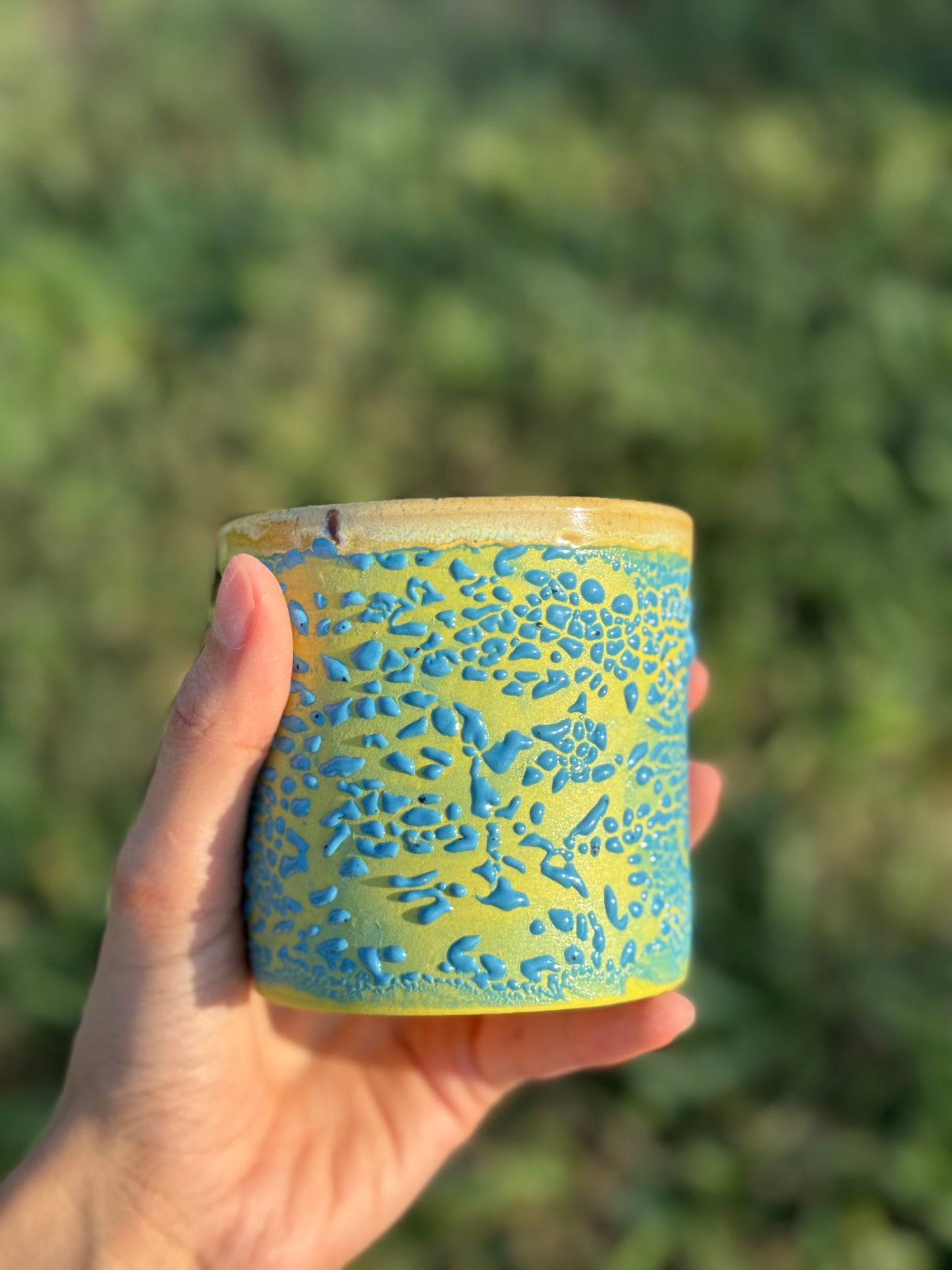 Yellow and Blue Crawl cup