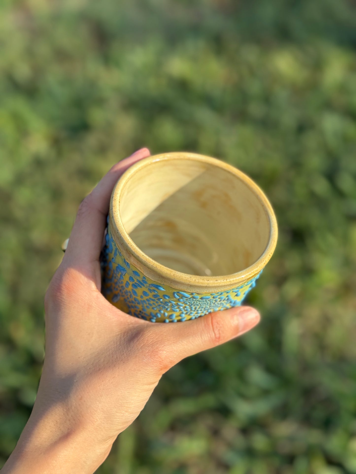 Yellow and Blue Crawl cup