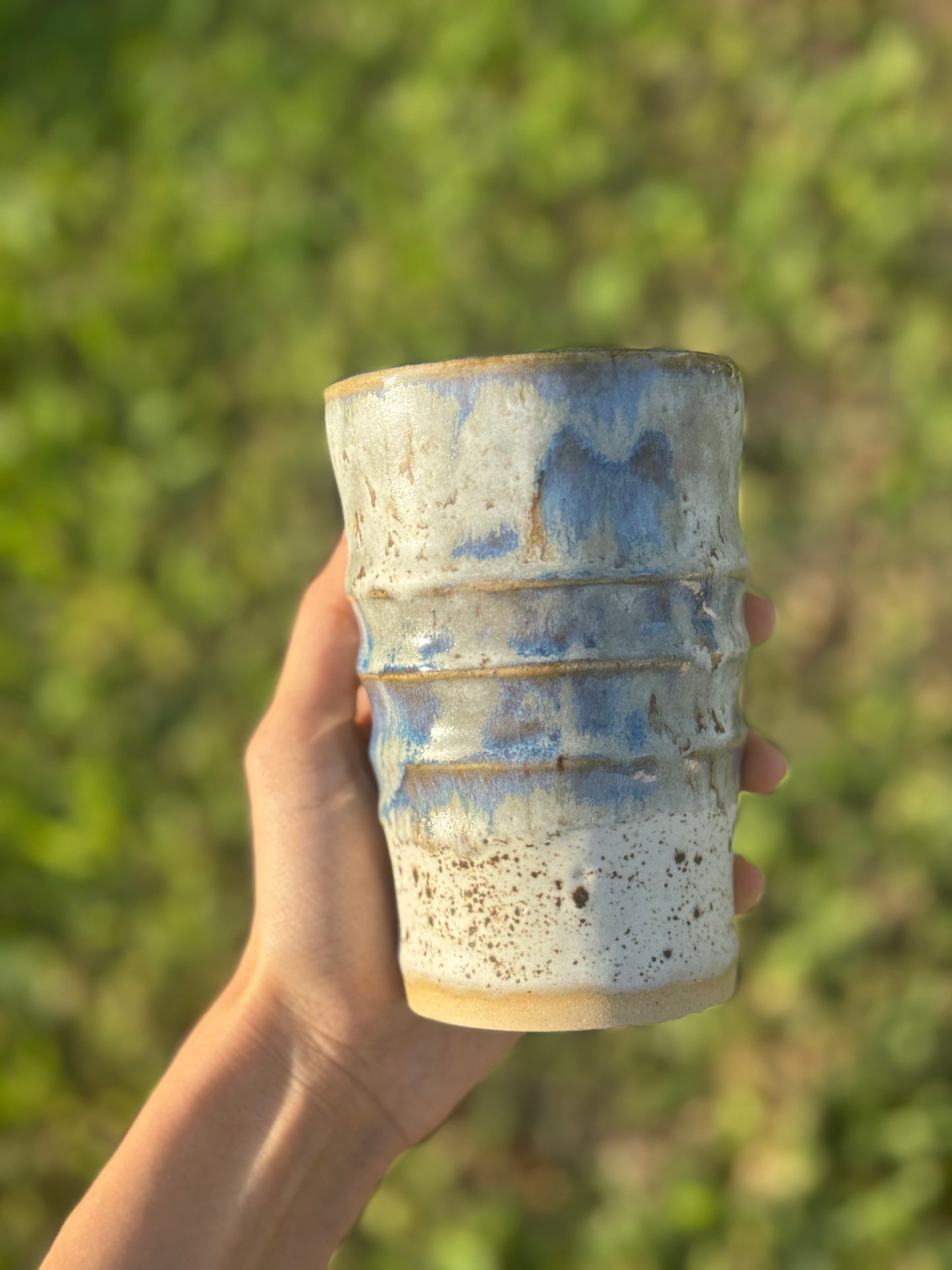 Speckle Drippy Blue Straw Mug