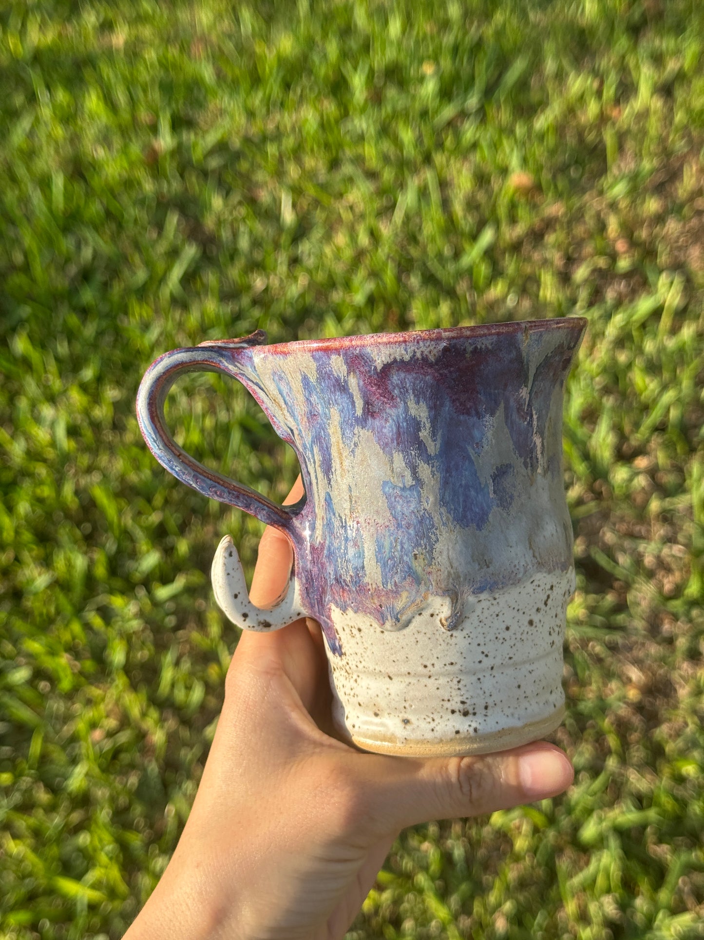 Speckle Drippy Blue Purple Mug