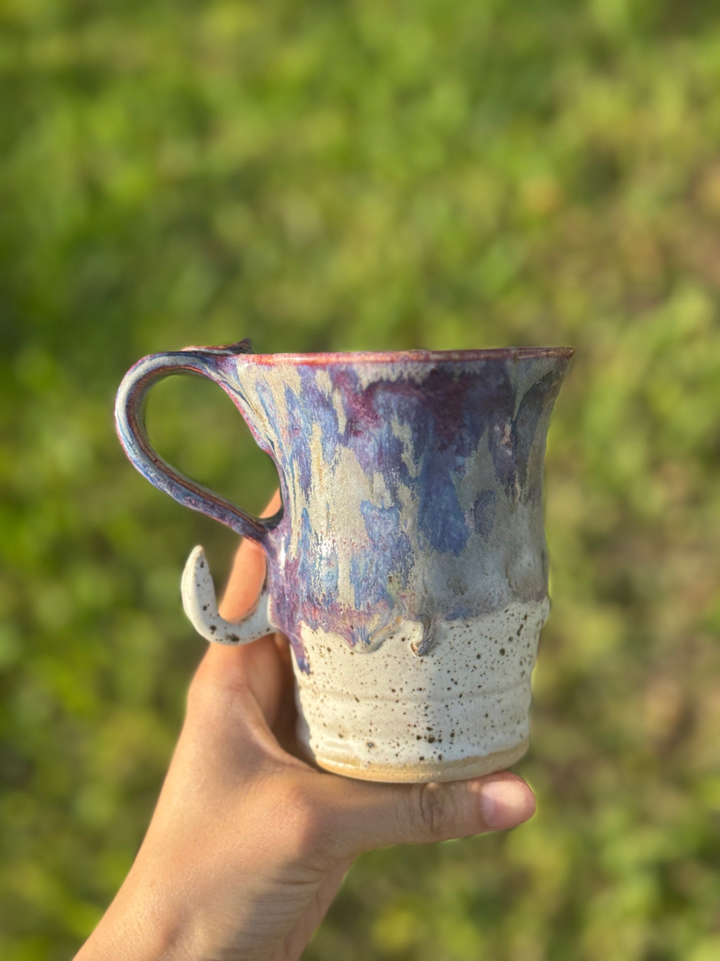 Speckle Drippy Blue Purple Mug