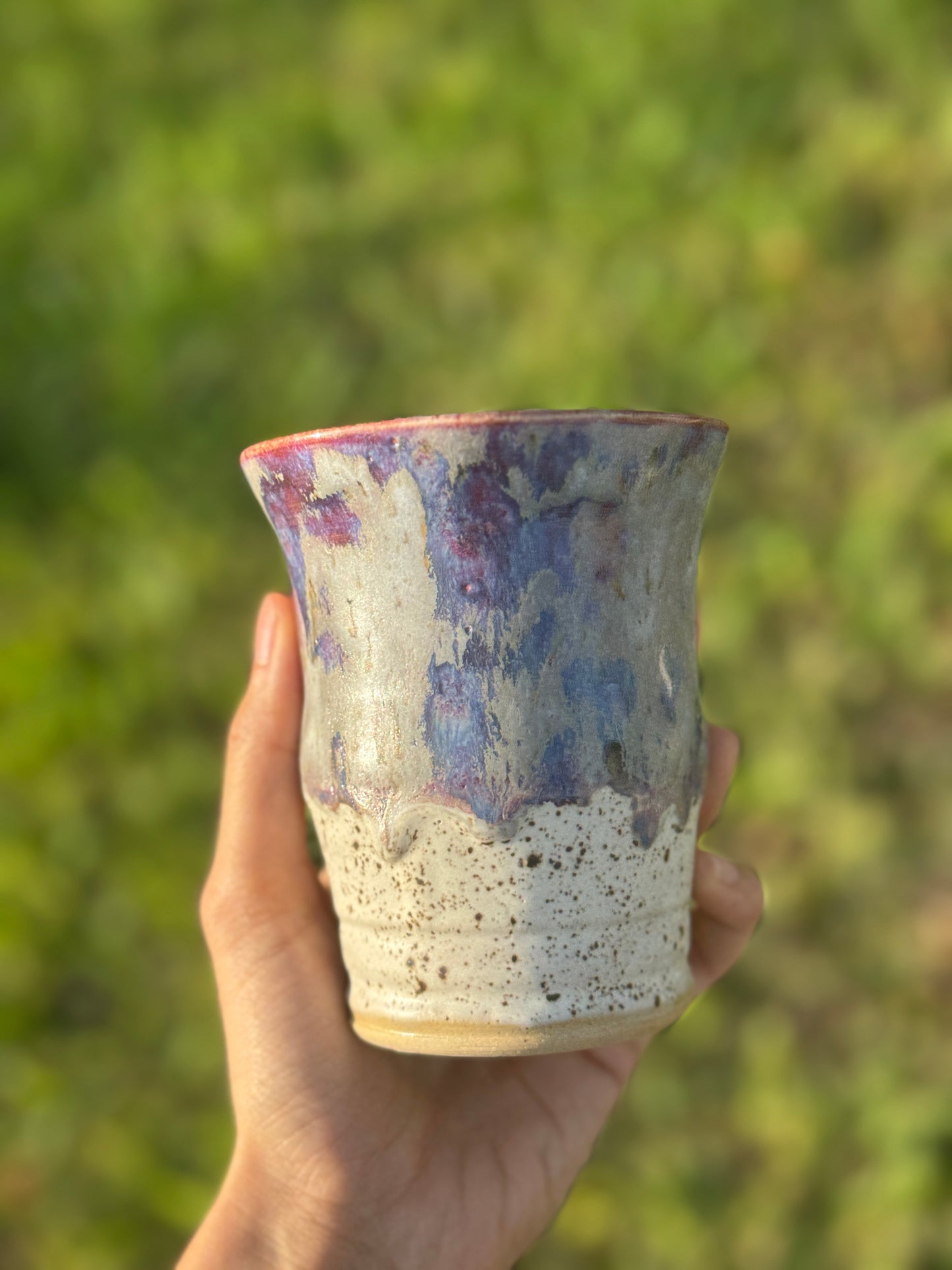 Speckle Drippy Blue Purple Mug