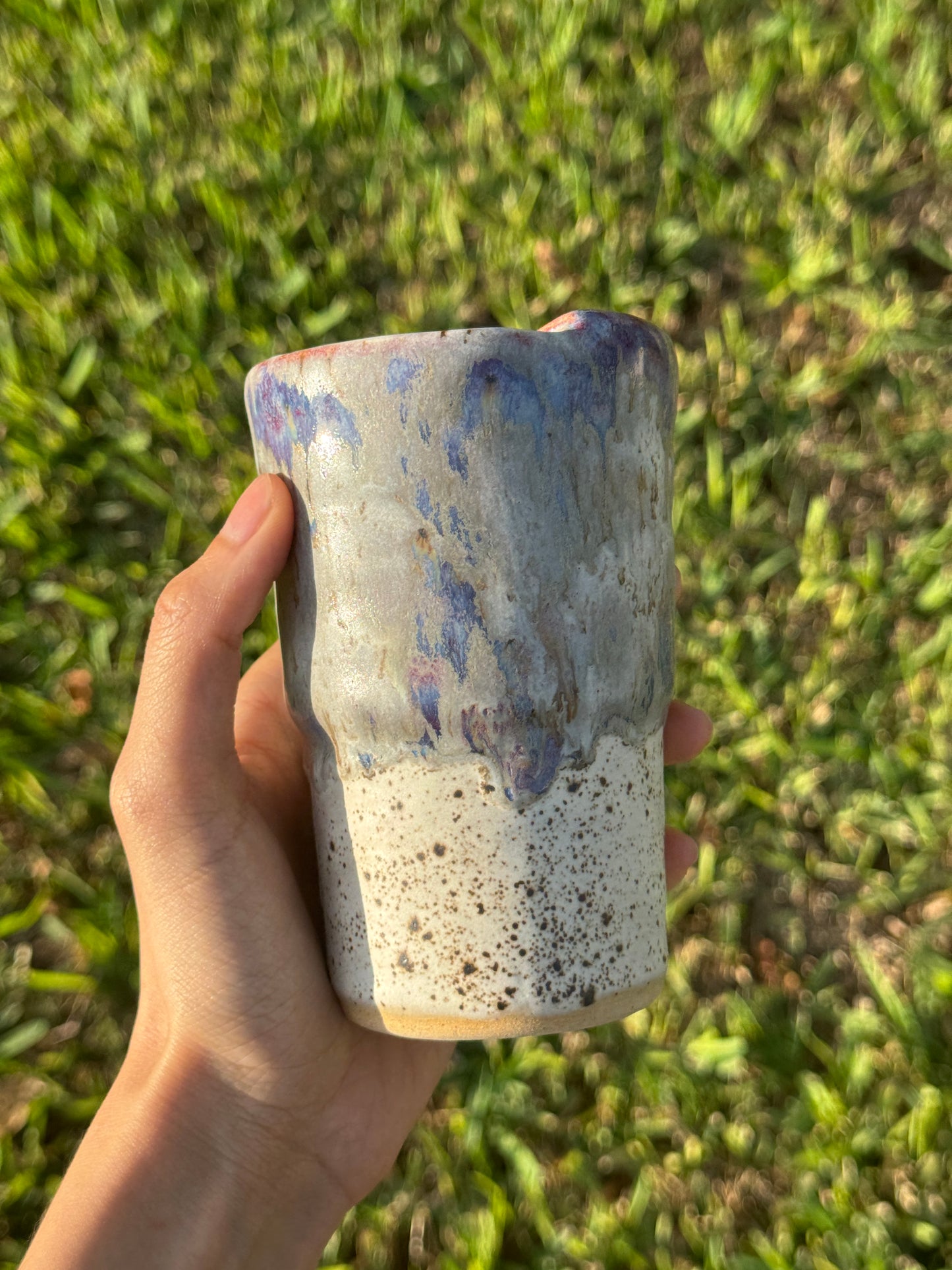 Drippy Blue/Purple  Speckle To go Mug