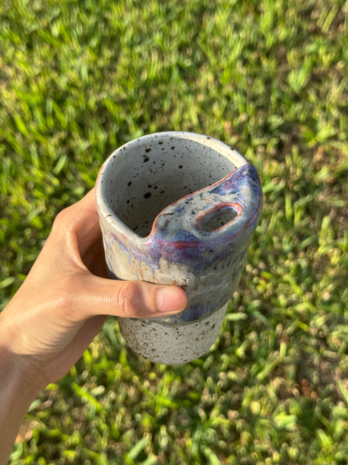Drippy Blue/Purple  Speckle To go Mug