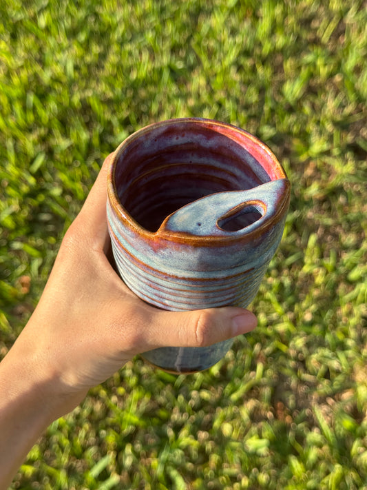 Denim pink wash to go mug