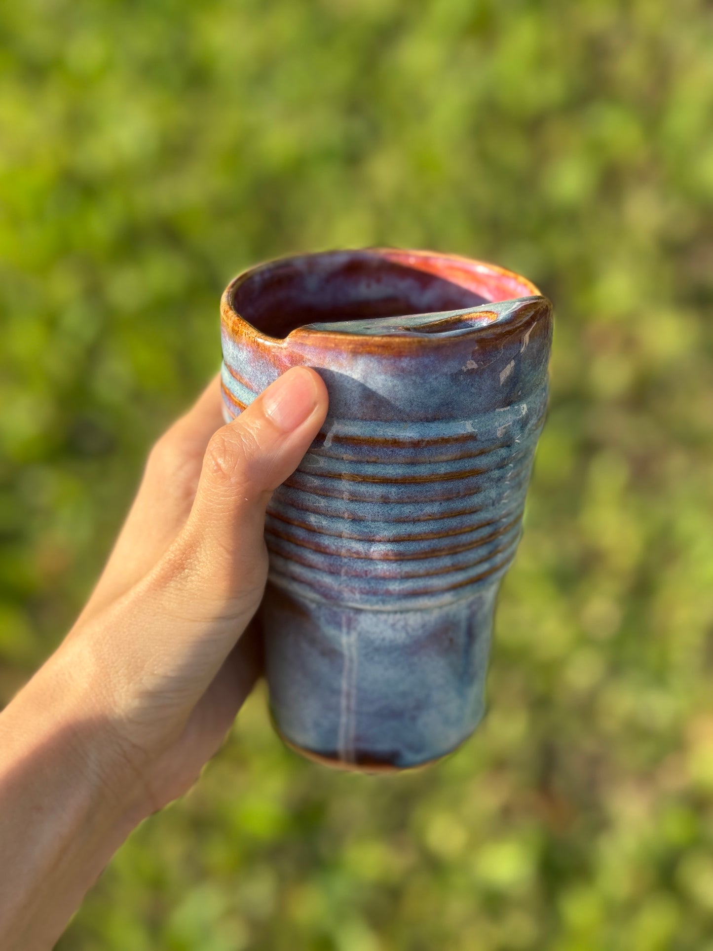 Denim pink wash to go mug