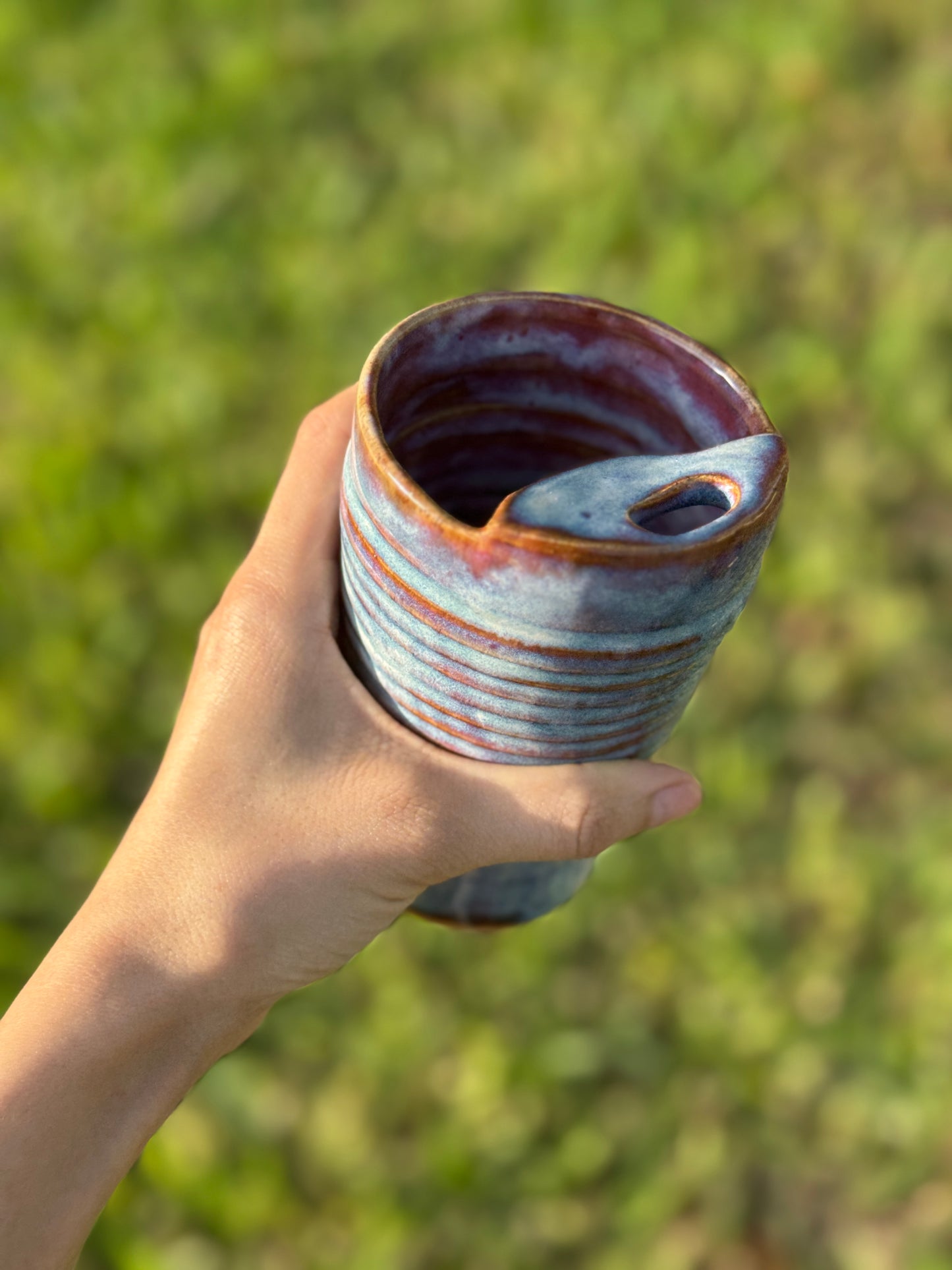 Denim pink wash to go mug