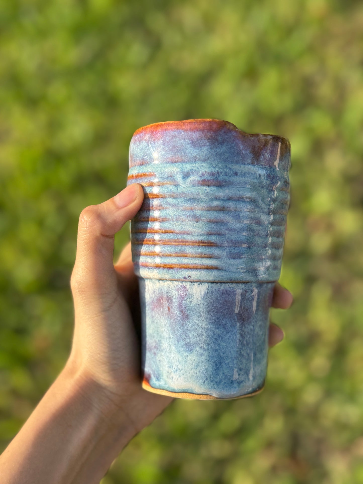 Denim pink wash to go mug