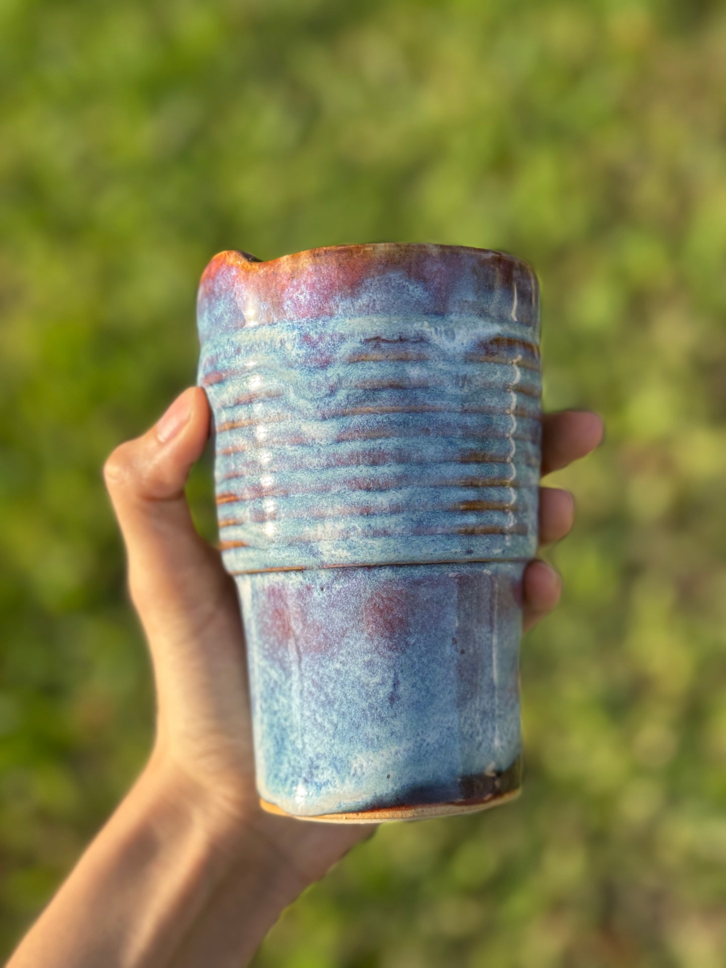 Denim pink wash to go mug