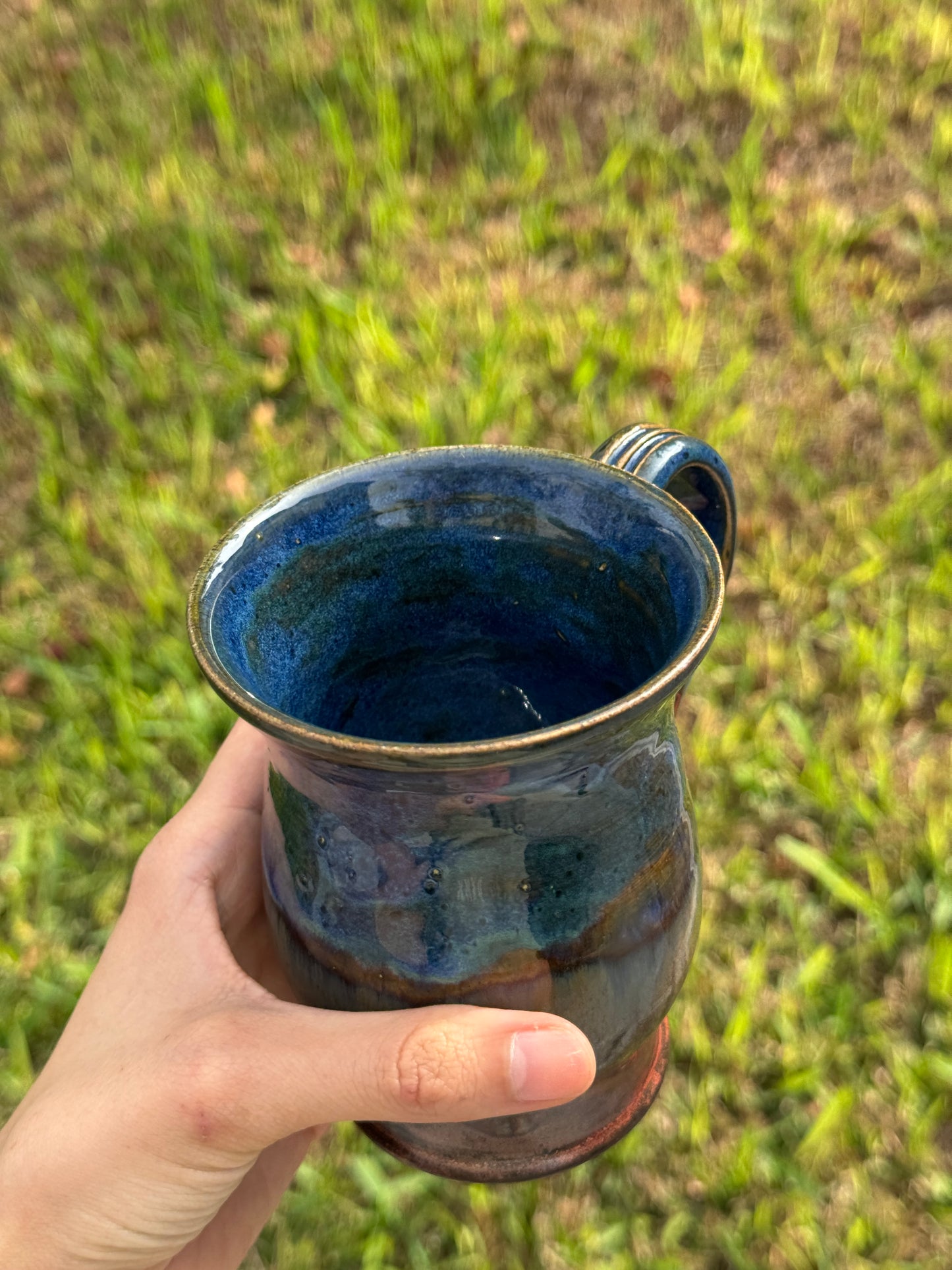 Copper and Blue to go Straw mug