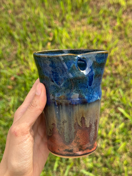 Copper and Blue to go Straw mug