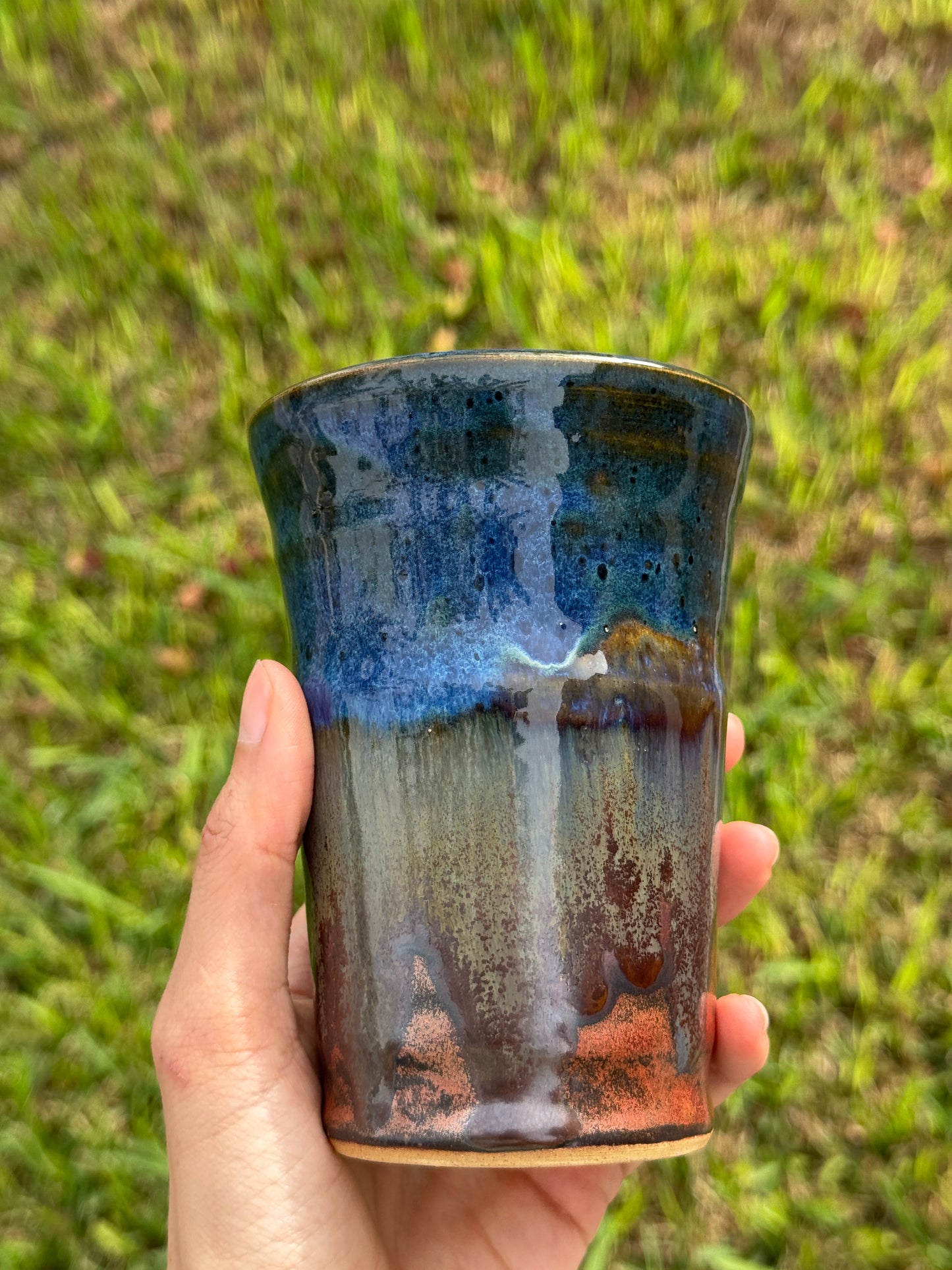 Copper and Blue to go Straw mug