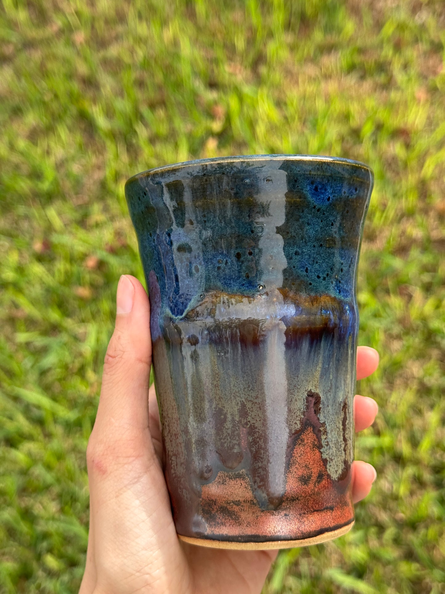 Copper and Blue to go Straw mug