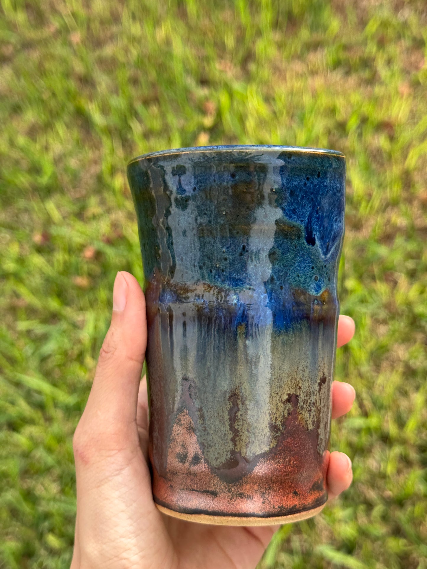 Copper and Blue to go Straw mug