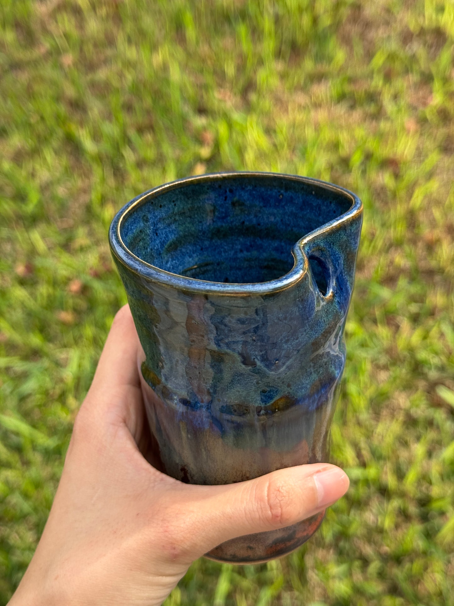 Copper and Blue to go Straw mug