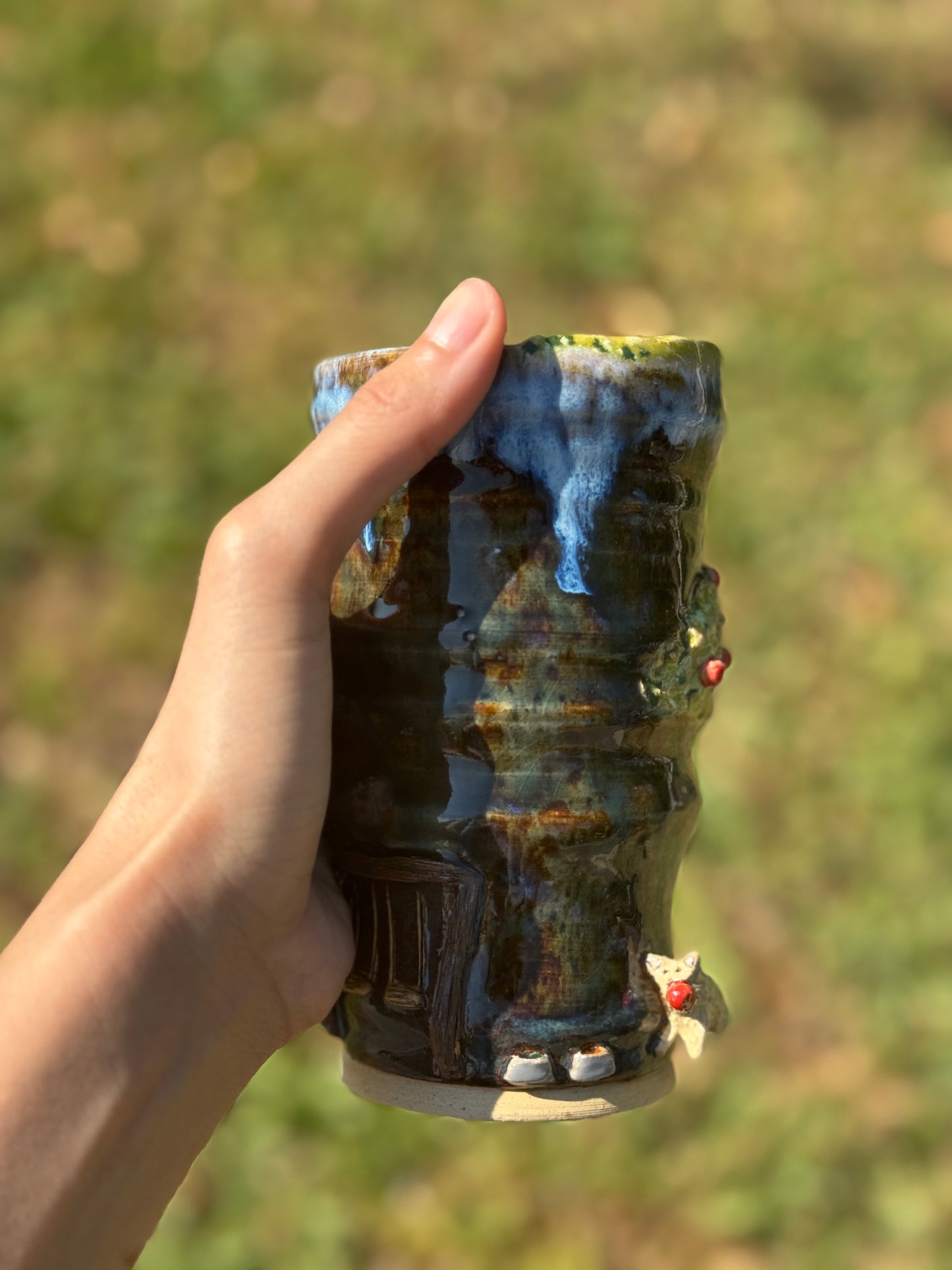 The dog by the apple tree