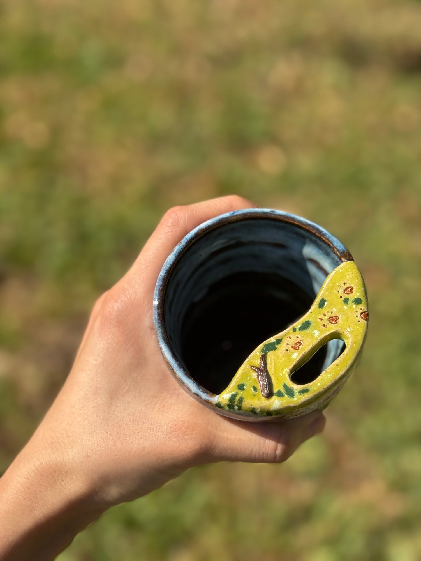 The dog by the apple tree