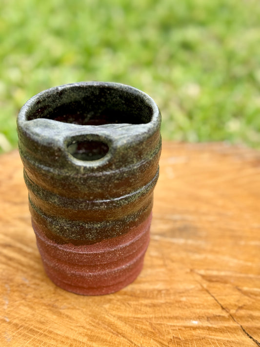 Dark Green Brown Travel mug
