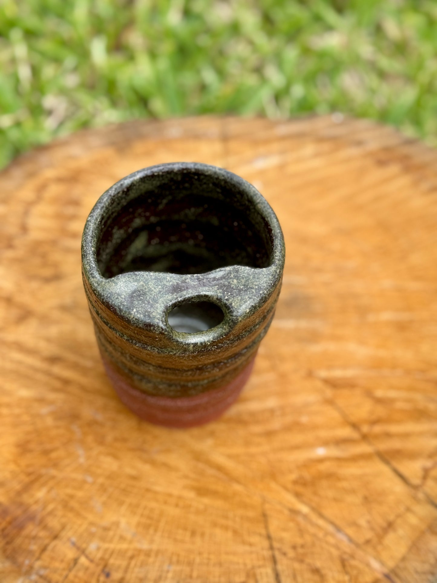 Dark Green Brown Travel mug