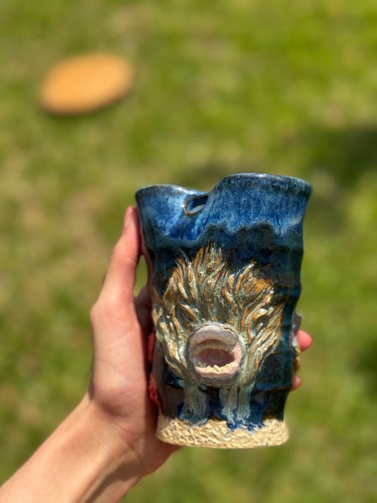 Animal Theme Sculpted Travel Straw Mug- Shark