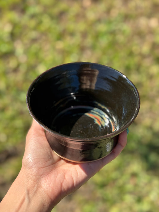 Black Bowl with a Sprinkle of Jasper