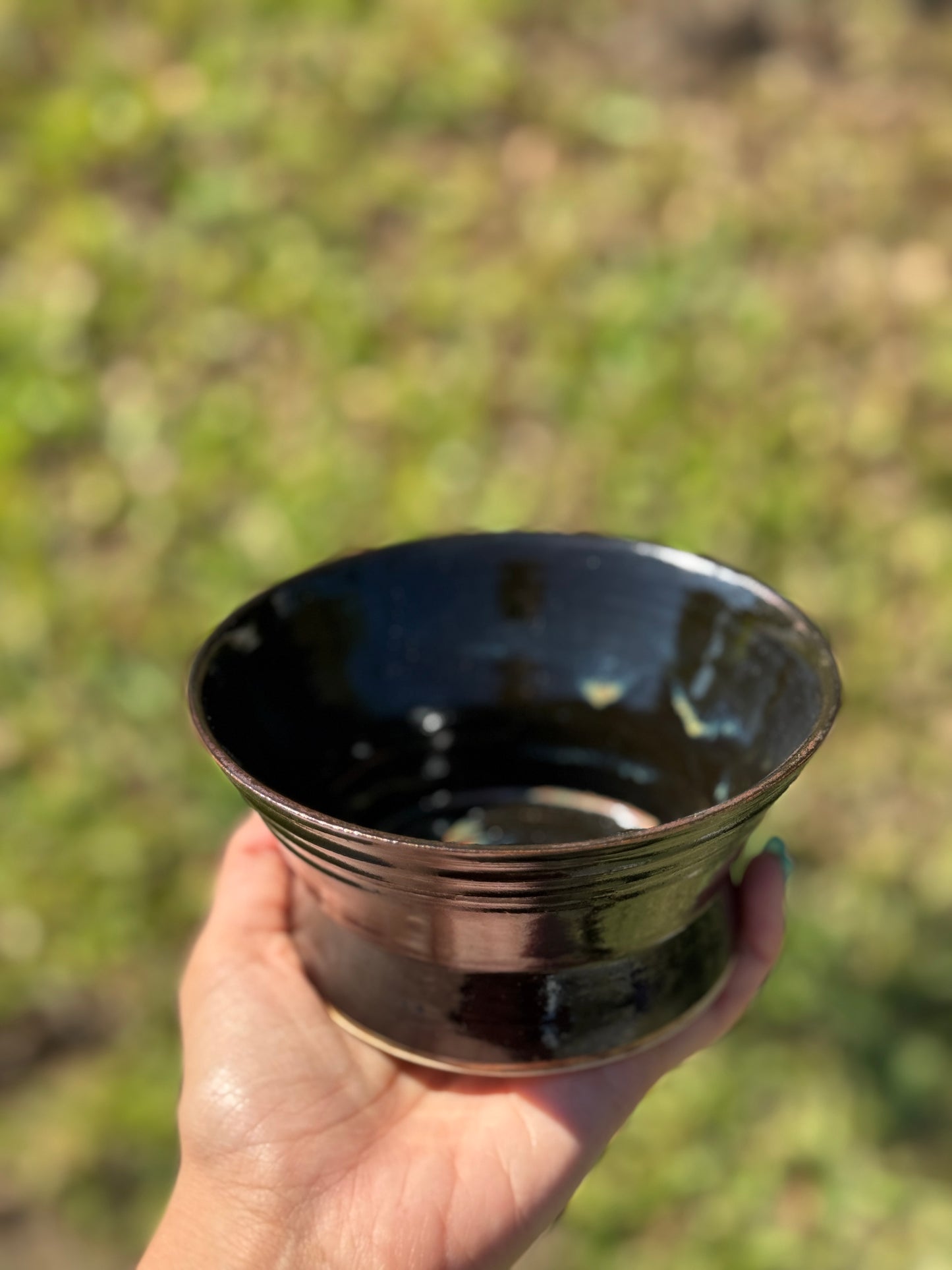Black Bowl with a Sprinkle of Jasper