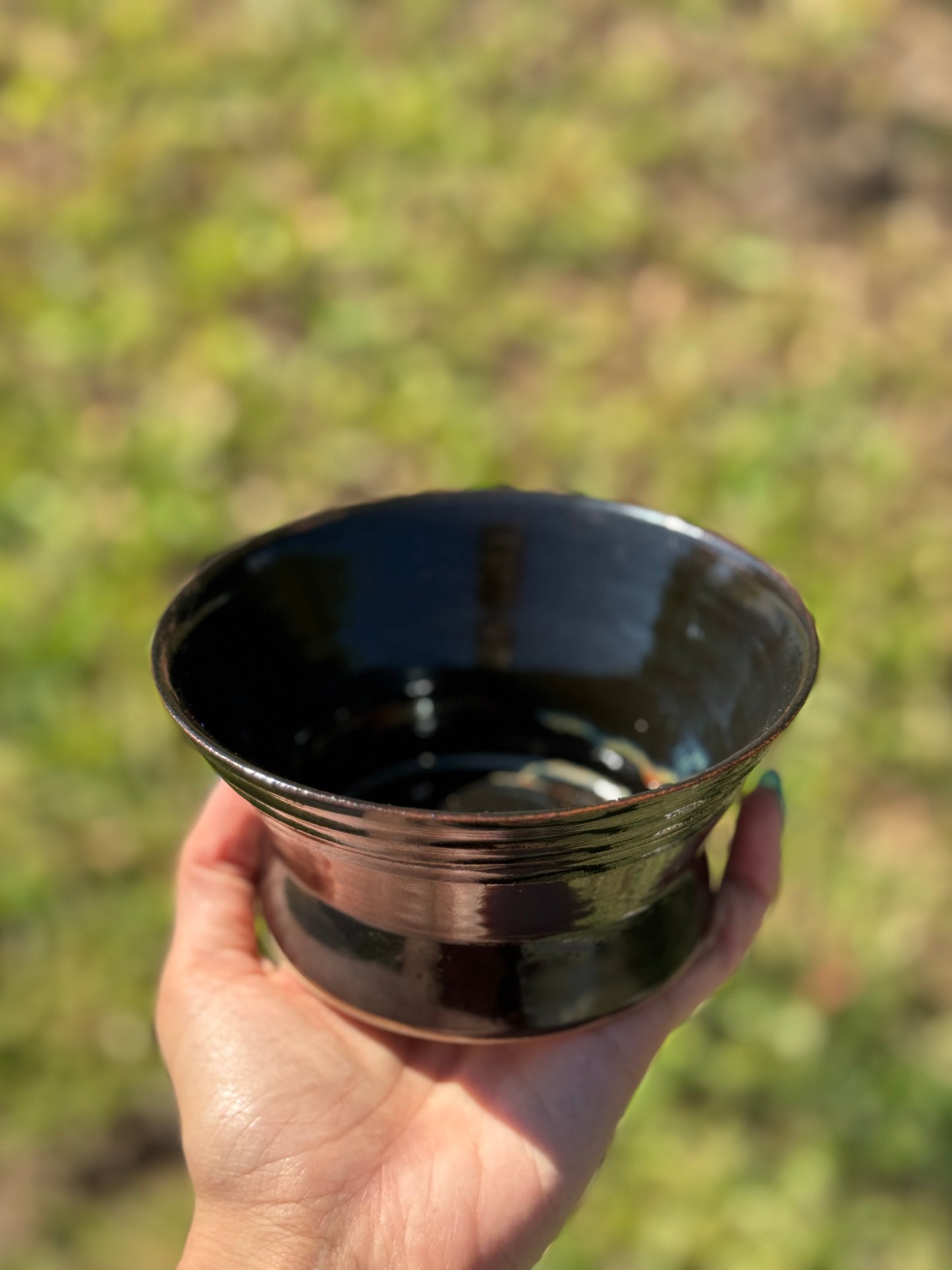 Black Bowl with a Sprinkle of Jasper