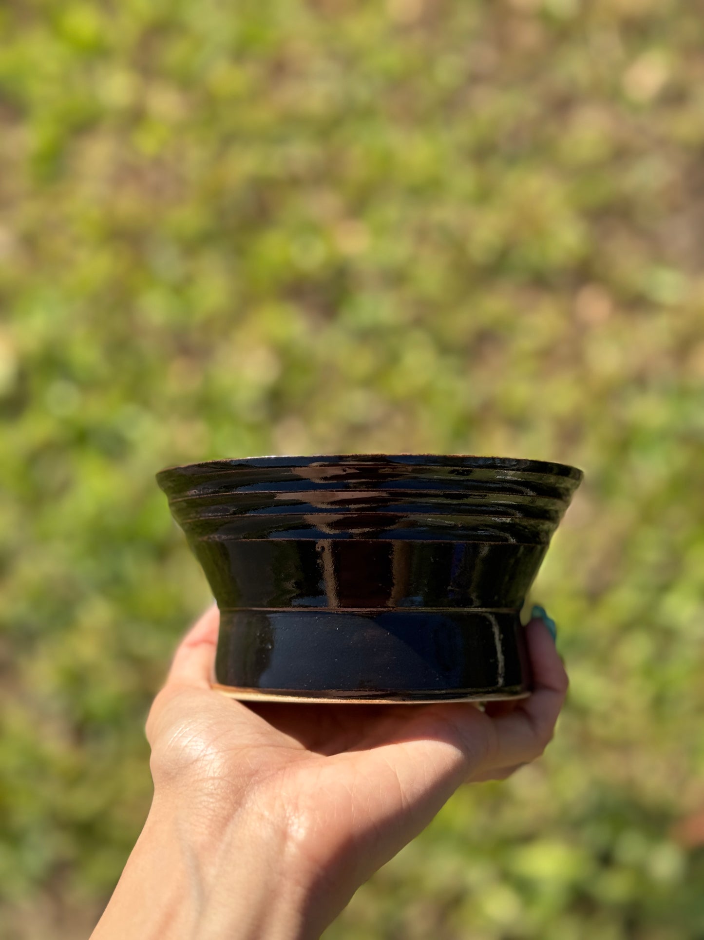 Black Bowl with a Sprinkle of Jasper