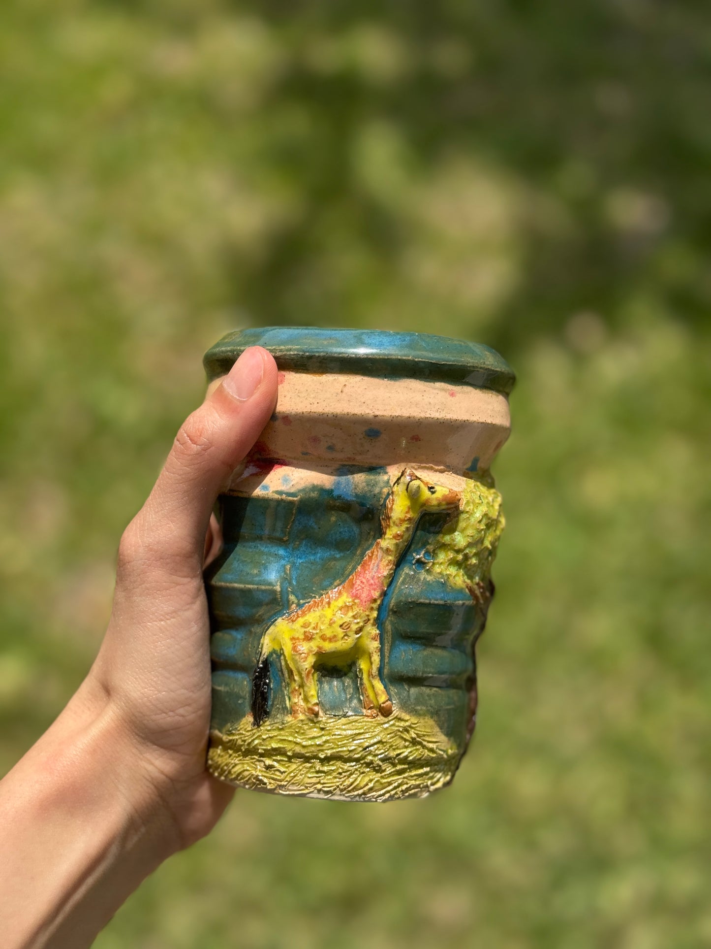 Animal Theme- Giraffe Travel Straw Mug