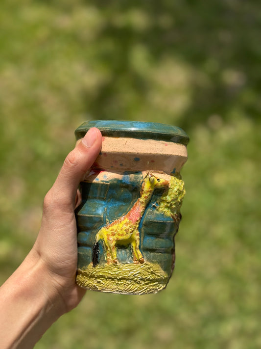 Animal Theme- Giraffe Travel Straw Mug