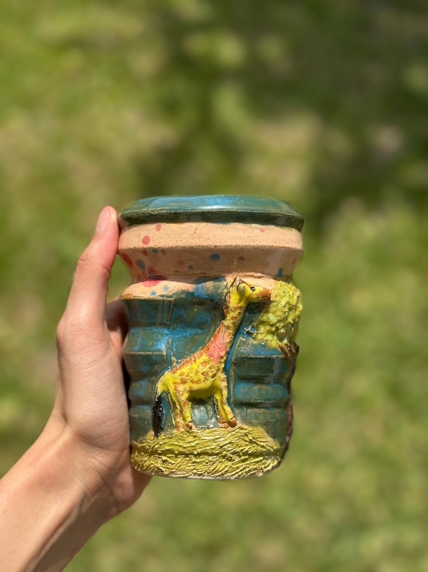 Animal Theme- Giraffe Travel Straw Mug